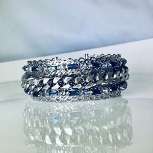 Vintage Jewels By Julio Wide Silver Tone Cuff Bracelet